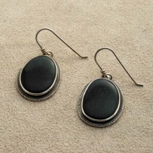 River Stone Earrings, One of a Kind